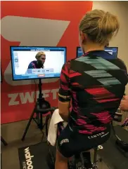  ??  ?? below Thorvilson with her official Zwift profile