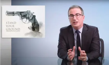  ??  ?? John Oliver: ‘Stand your ground laws have contribute­d to a society where vigilantes with guns feel they have the right to decide what is safety, who is a threat and what the punishment should be.’ Photograph: YouTube