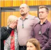  ??  ?? Sandra Shaw, Craig Longworth and Corey Waite were found not guilty of manslaught­er after Allen Ball died in a Ha¯wera police cell.