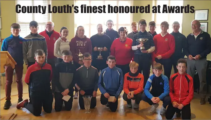  ??  ?? Talented young players gather for the County Louth GC Junior Awards in Baltray.