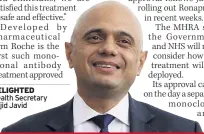  ??  ?? DELIGHTED Health Secretary Sajid Javid