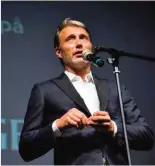  ??  ?? Danish actor Mads Mikkelsen speaks at the opening of the Copenhagen Film Festival in Copenhagen October 27, 2016.—Reuters