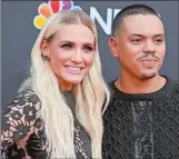  ?? JORDAN STRAUSS/ INVISION/AP ?? Ashlee Simpsom Ross, left, and Evan Ross arrive at the 2018 Billboard Music Awards.