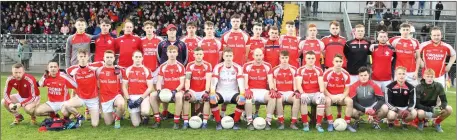  ?? Photos by Eric Barry ?? The Dromtarrif­e side that lost out by the narrowest of margins to Kerry’s Beaufort in last weekend’s Munster Club Junior Football Championsh­ip Final in Mallow.