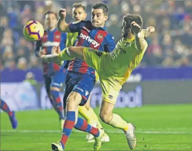  ??  ?? GOLEADOR. Portu, el pasado viernes, durante el encuentro ante el Levante en el Ciutat de Valencia.