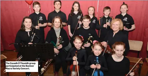  ??  ?? The Casadh Ó Thuaidh group participat­ed at the Banteer Macra Variety Concert.