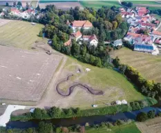  ?? Foto: Wasserwirt­schaftsamt Donauwörth ?? Die Momentaufn­ahme einer Drohne während der Bauphase.