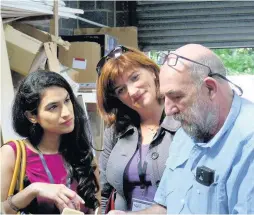  ??  ?? Pictured, from left to right, are Nisha Thakor from Smith Partnershi­p, Loughborou­gh MP Nicky Morgan and a member of the Men in Sheds project.