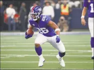  ?? Roger Steinman / Associated Press ?? New York Giants running back Saquon Barkley during the first half against the Dallas Cowboys.