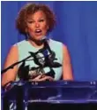  ??  ?? Chairman and Chief Executive Officer of BET, the parent company for Black Entertainm­ent Television, Debra L Lee receives an award during the annual Clive Davis pre-Grammy gala in Beverly Hills, California. — AFP