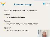  ?? ?? Examples of the gender-neutral texts including translatin­g: My brother is transgende­r and happy