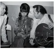  ??  ?? WOULD-BE COUNTRY QUEEN
Clockwise from top left: Martell in July; a promo shot from the Sixties; with manager Duke Rayner (left) and musician Leon Rhodes backstage at Nashville’s Ryman Auditorium in 1969.