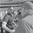  ??  ?? 49ers head coach Kyle Shanahan, left, and Chiefs head coach Andy Reid.