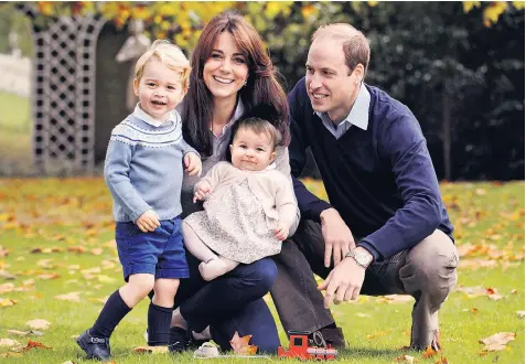  ??  ?? Family man: the Duchess of Cambridge, Prince George and Princess Charlotte with the Duke, who has disclosed he cries more often since their birth.