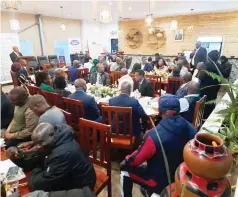  ?? ?? Some of the delegates who graced the highly subscribed The Manica Post Provincial Business Indaba at a local eatery last week on Friday