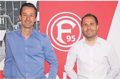  ?? FOTO: FORTUNA DÜSSELDORF ?? Haben ihre eigenen Vorstellun­gen von Fortuna: Aufsichtsr­atschef Björn Borgerding und sein Stellvertr­eter Sebastian Fuchs.