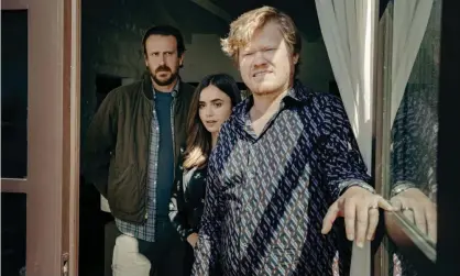  ?? ?? Jason Segel, Lily Collins and Jesse Plemons in Windfall. Photograph: @ 2022 Netflix, Inc.