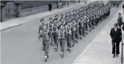  ?? ?? Brave Commandos marching in Alloway Place, Ayr