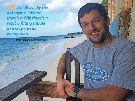  ?? ?? ⨠ Will Frost was on his way to work on August 1 last year when he died in a crash on the B3274, between Roche and Stenalees