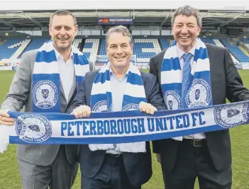  ??  ?? Posh co-owners Darragh Mac Anthony, Stewart Thompson and Dr Jason Neale