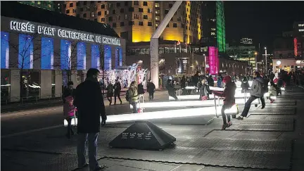  ?? VINCENZO D’ALTO ?? A Quebec Superior Court ruling has denied the Partenaria­t du Quartier des Spectacles’ request for an injunction against artist Conor Sampson reproducin­g and exhibiting Impulse, the glowing and sound-emitting playground equipment he designed for the Luminothér­apie festival.