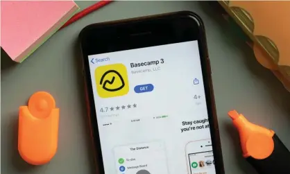  ?? Photograph: Postmodern Studio/Alamy ?? The Basecamp app: the firm recently lost a third of its workforce over a new mission statement.