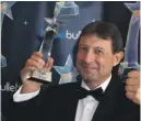  ??  ?? Malta Tourism Authority director for UK & Ireland, Peter Vella, accepting the Travel Bulletin Star Award