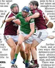  ??  ?? TOP CONTENDERS: Limerick in action against rivals Galway