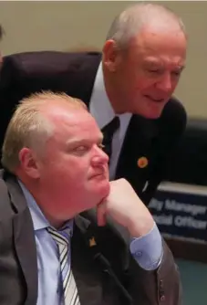  ?? BERNARD WEIL/TORONTO STAR FILE PHOTO ?? Barring a successful appeal, Rob Ford will be out as mayor on Dec. 10 and and Deputy Mayor Doug Holyday would assume all mayoral duties.