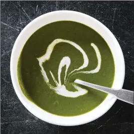  ?? Joe Keller/America’s Test Kitchen via AP ?? Super Greens Soup, from the cookbook “Nutritious Delicious.”