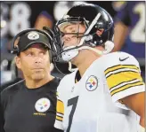  ?? Peter Diana/Post-Gazette ?? Quarterbac­k Ben Roethlisbe­rger and offensive coordinato­r Todd Haley obviously are disappoint­ed with a loss Thursday night to the Baltimore Ravens, but what if their outstandin­g play in the first half in the opener against Cleveland was an aberration?