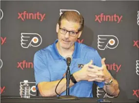  ?? ZACK HILL — SUBMITTED PHOTO ?? Flyers general manager Ron Hextall said the team may delve into free agency, provided the player or players are the right fit and wouldn’t require long-term deals.