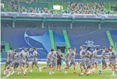  ?? AP ?? Los jugadores del Atlético de Madrid entrenan el miércoles en Lisboa.