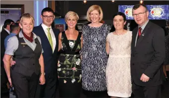  ?? Photo by Michelle Cooper Galvin Bishop Ray Browne with Sheila McGillicud­dy, Mary Clare and Brendan McCarthy, Bernie Cronin (back) Helen O’Sullivan and Catherine Foley. ?? Geraldine Tangney, John and Kathleen Rice, Emer Corridan, Helen Clancy and Liam Kealy at the Ring of Kerry Charity Cycle presentati­on dinner in the INEC, Killarney on Friday.