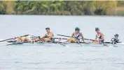  ?? ?? The TBHS boys’ under-16 coxed quad sculls crew after winning bronze at the Maadi Cup in 2022. From left are Blake Parker, Josh Bartlett, Ben Allan, Payo O’Sullivan and Finn Gollan.