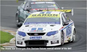  ??  ?? The Shane Van Gisbergen-Alex Davison Falcon, overall winner of the BNT