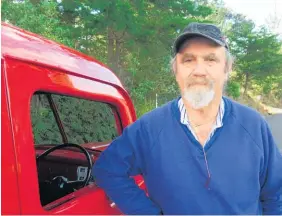  ??  ?? Grant Dean and the Ford panel van he has owned since his grown sons were toddlers.