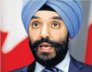  ?? REUTERS ?? Canada’s former industry minister Navdeep Bains.