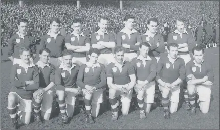  ??  ?? We’re going back a few years here but we’re in familiar surrounds. If you can identify any or all of the men above and what competitio­n they were about to take part in then contact Peter on 087 6907589 or email peterkeogh­gaa@gmail.com.