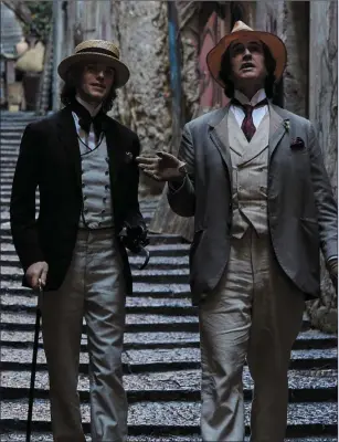  ??  ?? Colin Morgan as Lord Alfred Douglas and Rupert Everett as Oscar Wilde in The HappyPrinc­e.