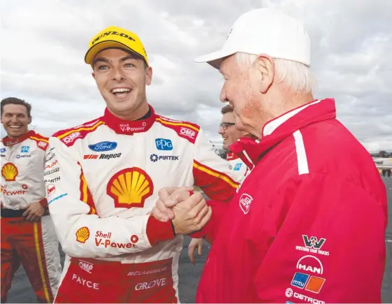  ?? Picture: AAP IMAGE ?? Scott McLaughlin celebrates his win at Winton – his 10th for the season.