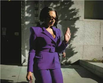  ?? JASON ARMOND/LOS ANGELES TIMES ?? Megan Thee Stallion heads to an LA courthouse Dec. 13 to testify in the trial of Tory Lanez.