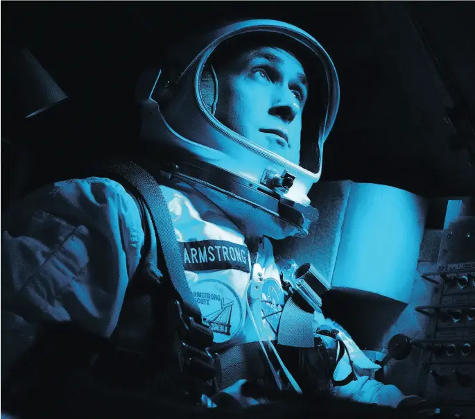  ?? DANIEL MCFADDEN / UNIVERSAL PICTURES VIA THE ASSOCIATED PRESS ?? Ryan Gosling stars in First Man, a retelling of the Apollo 11 moon landing as seen through the eyes of Neil Armstrong.