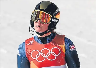  ?? Getty. ?? Charlie Guest looks disappoint­ed after finishing her second run at the Yongpyong Alpine Centre.