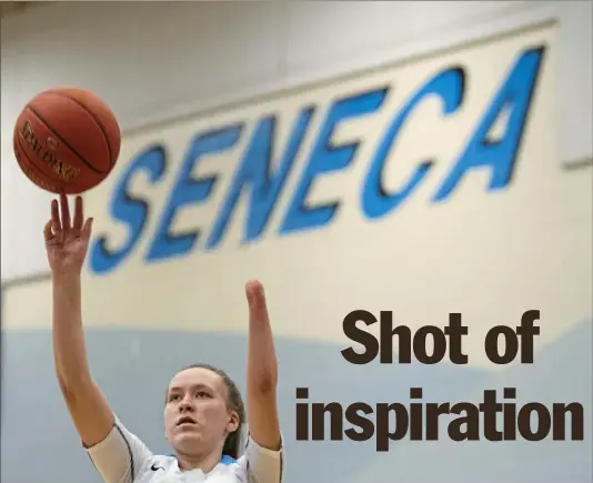  ?? Steph Chambers/Post-Gazette photos ?? Seneca Valley freshman Sydney Ring averages five points a game and has double figures in 3-pointers made for the Raiders' JV team.