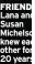  ?? ?? FRIEND Lana and Susan Michelso knew eac other for 20 years