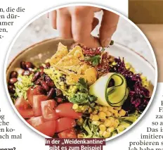  ?? ?? In der „Weidenkant­ine“gibt es zum Beispiel Veggie-Bowls wie diese hier.