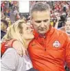  ?? SAM RICHE/TNS ?? Text messages from Urban Meyer’s wife, Shelley, indicate she knew of an assistant’s alleged history of domestic violence.