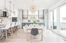  ??  ?? The dining area in the Stampede Rotary Dream Home. Depending on the tone of the meal, people can enjoy meals here or at a friendly built-in eating nook in the kitchen.