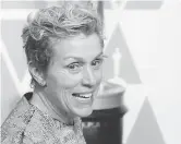  ?? WENN.COM ?? Frances McDormand used her Oscar speech as a rallying cry for greater inclusion.